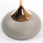 Table d'appoint ronde en métal gris mat/noyer avec pied en queue de sirène, pour 1