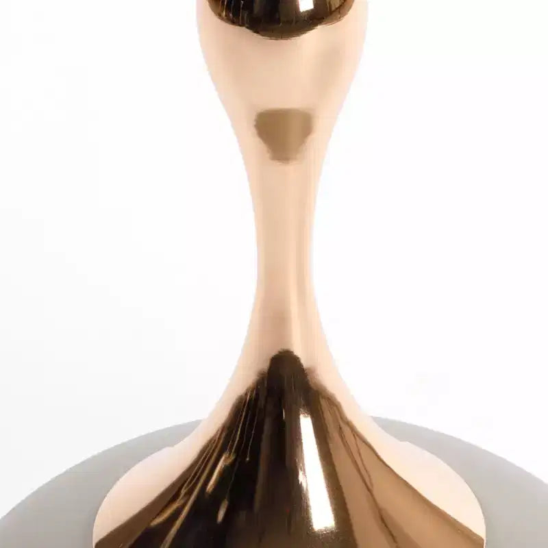 Table d'appoint ronde en métal gris mat/noyer avec pied en queue de sirène, pour 1