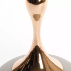 Table d'appoint ronde en métal gris mat/noyer avec pied en queue de sirène, pour 1