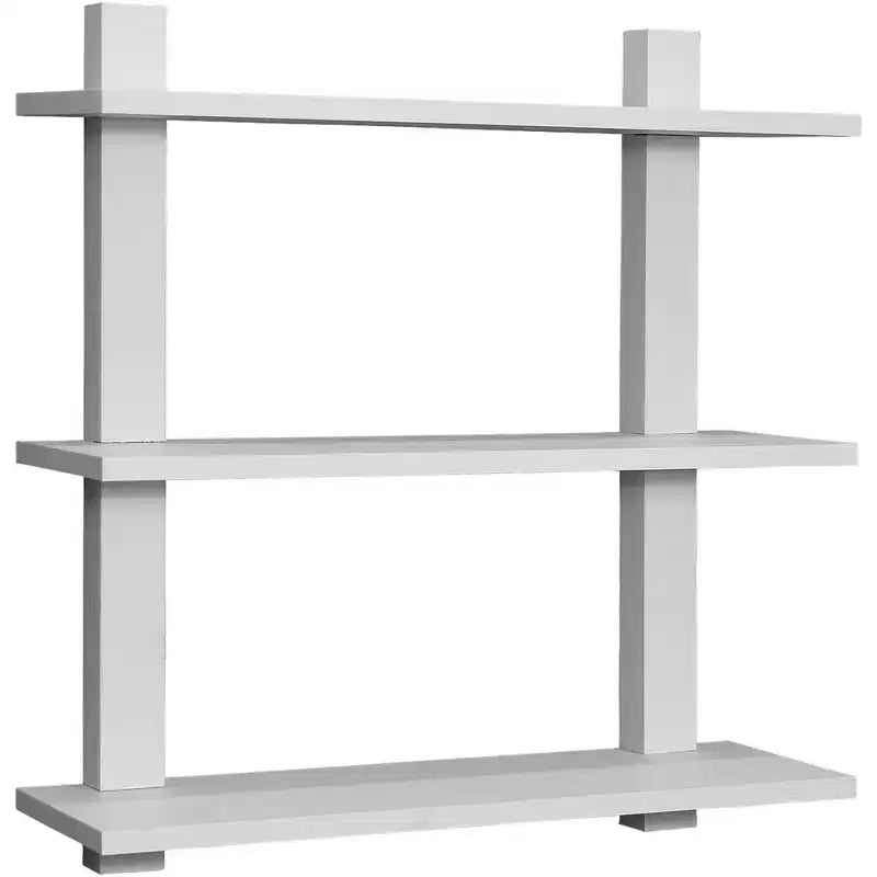 Étagère murale flottante asymétrique à 3 niveaux, noire / grise / bois / blanche, simple