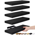 5 Pack 16 Inch Sorbus Long Floating Wall Shelves for Bedroom, Decor, Kitchen, Living Room - for Trophies, Frames, Bookshelf
