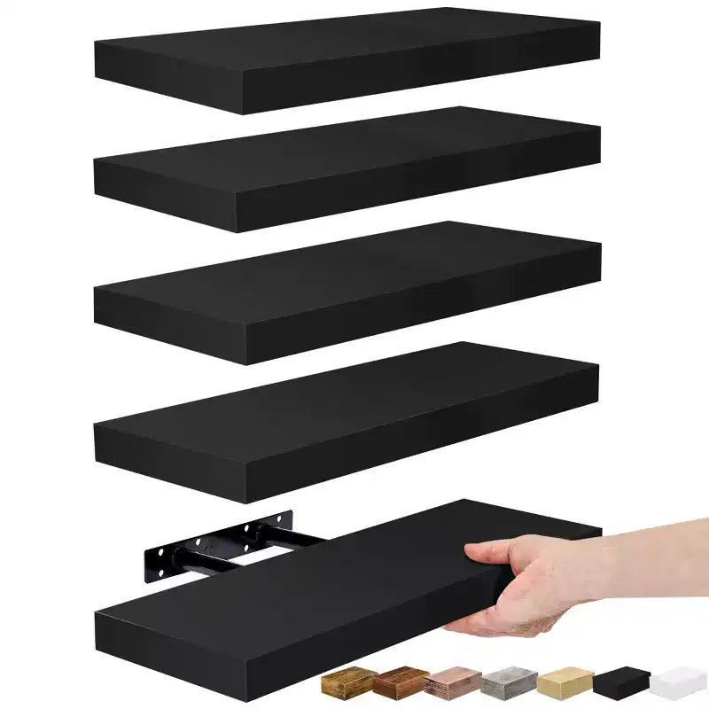 5 Pack 16 Inch Sorbus Long Floating Wall Shelves for Bedroom, Decor, Kitchen, Living Room - for Trophies, Frames, Bookshelf