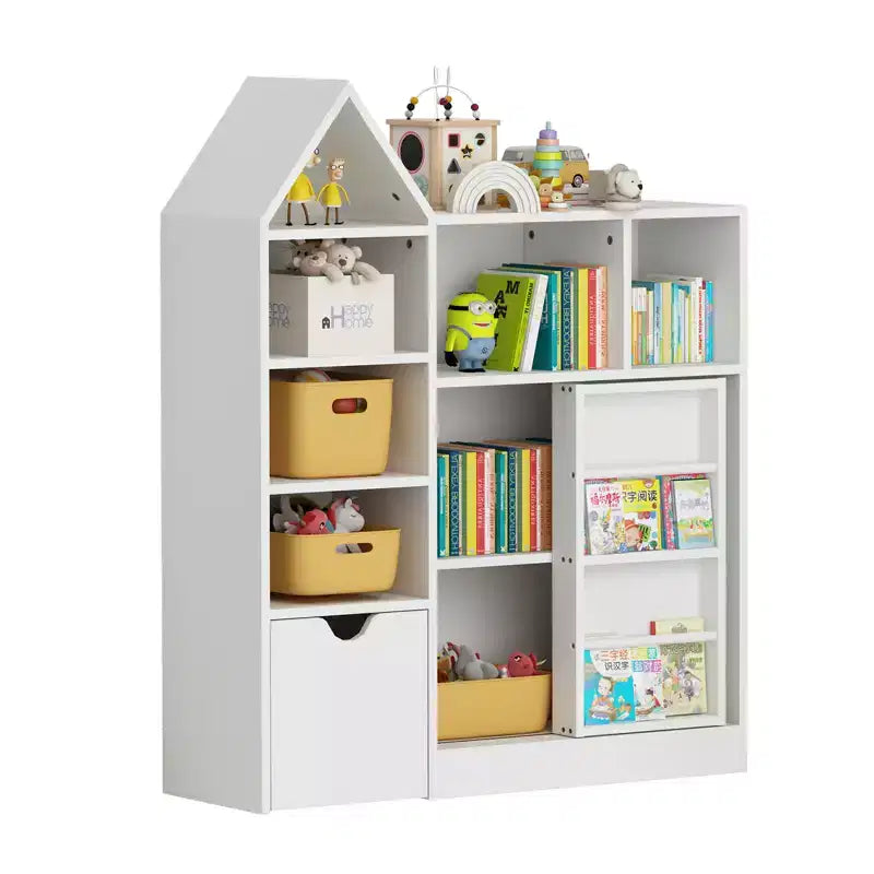 Children's Toy and Book Storage Cabinet Multi-functional Toy Storage Box Features 8 Storage Compartments Ideal for Playrooms, Kids' Rooms