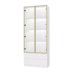 Vitrine en verre blanc avec éclairage LED, une porte