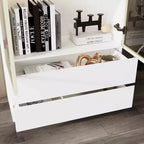Vitrine en verre blanc avec éclairage LED, une porte