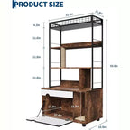 Armoire de litière pour chat vintage marron avec étagère de rangement, 1 chat
