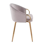 Chaise de salle à manger en velours noir et doré, 1 place