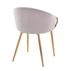 Chaise de salle à manger en velours noir et doré, 1 place