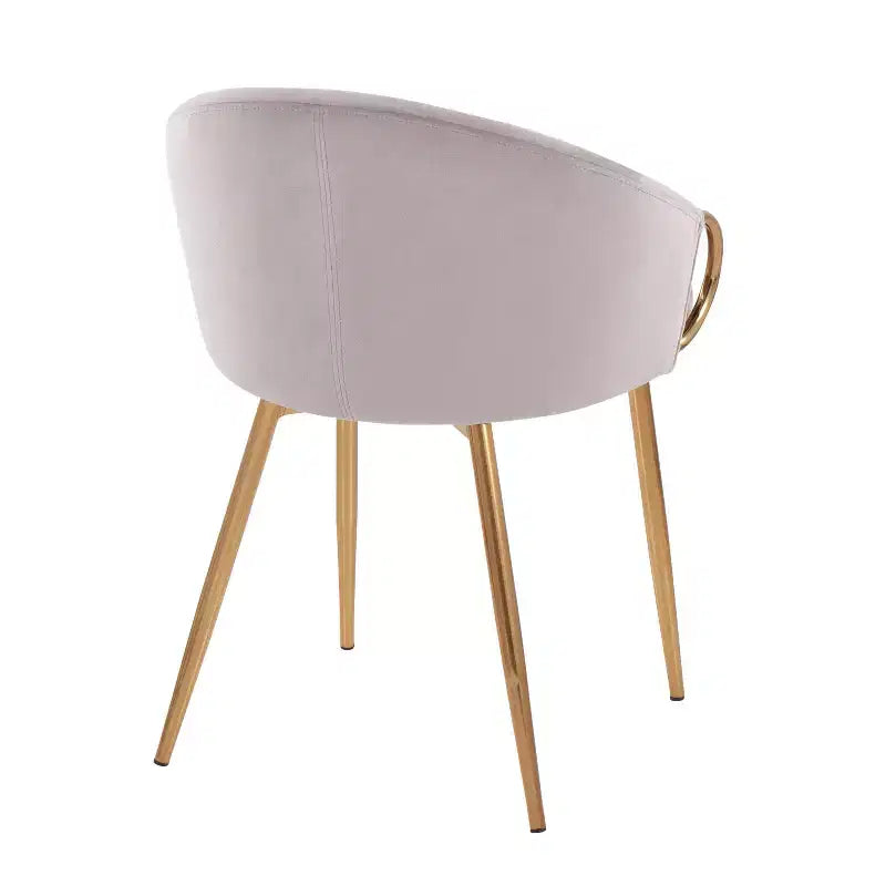 Chaise de salle à manger en velours noir et doré, 1 place