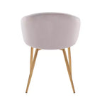 Chaise de salle à manger en velours noir et doré, 1 place