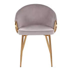 Chaise de salle à manger en velours noir et doré, 1 place
