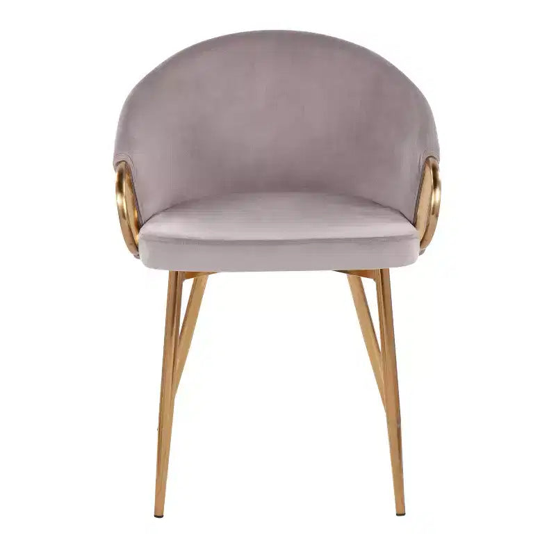 Chaise de salle à manger en velours noir et doré, 1 place