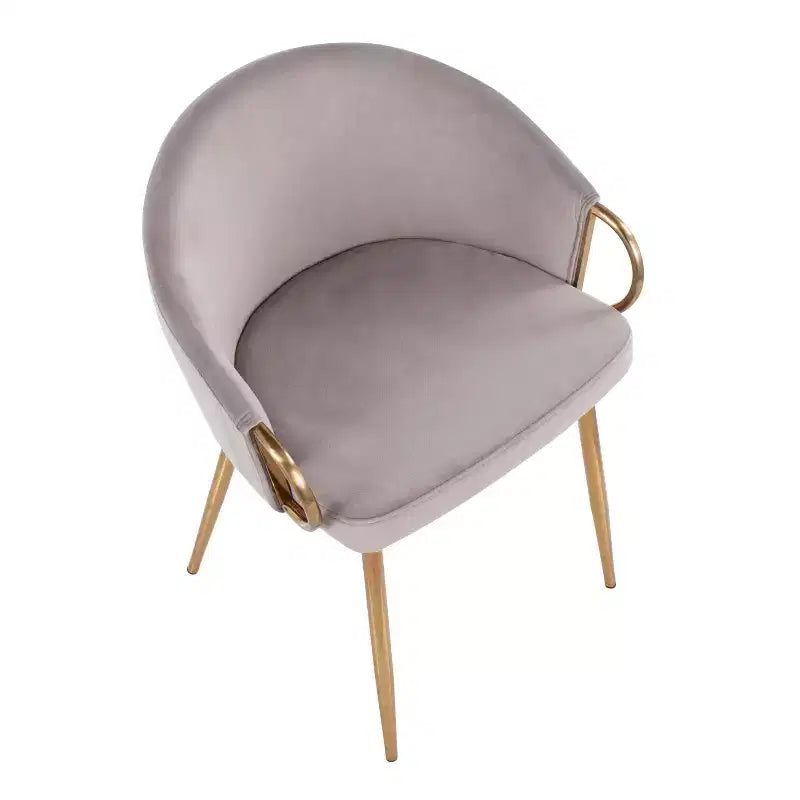 Chaise de salle à manger en velours noir et doré, 1 place