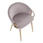 Chaise de salle à manger en velours noir et doré, 1 place
