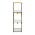 Glam Metal Marble Square Shelving Unit 3 Tier Gold - Olivia & May: Luxury Corner Display, No Assembly Required
