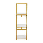 Glam Metal Marble Square Shelving Unit 3 Tier Gold - Olivia & May: Luxury Corner Display, No Assembly Required
