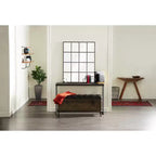Ensemble de 3 bancs de rangement marron en similicuir touffeté vintage, 4 places