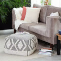 Anji Mountain Chippewa Pouf Gray/Ivory