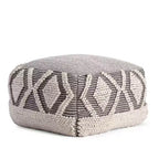 Pouf carré gris/ivoire, 1 personne