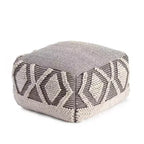 Pouf carré gris/ivoire, 1 personne
