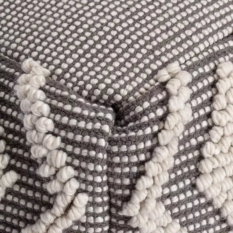 Pouf carré gris/ivoire, 1 personne