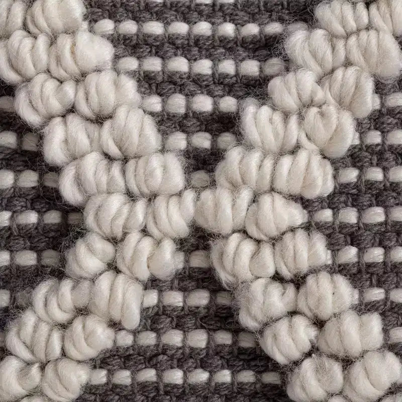Pouf carré gris/ivoire, 1 personne
