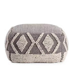Pouf carré gris/ivoire, 1 personne