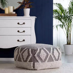 Pouf carré gris/ivoire, 1 personne