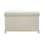 Banc de rangement capitonné blanc, lin, 1 place
