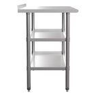 Table de préparation de cuisine en acier inoxydable argenté à 2 étagères, 1 personne