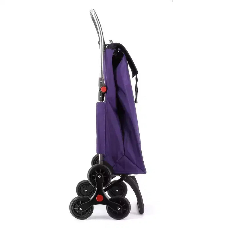 Chariot de courses pliable 6 roues monte-escalier, plusieurs coloris, 1 personne