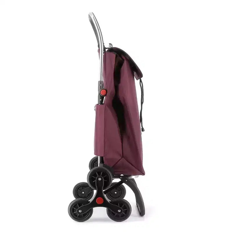 Chariot de courses pliable 6 roues monte-escalier, plusieurs coloris, 1 personne