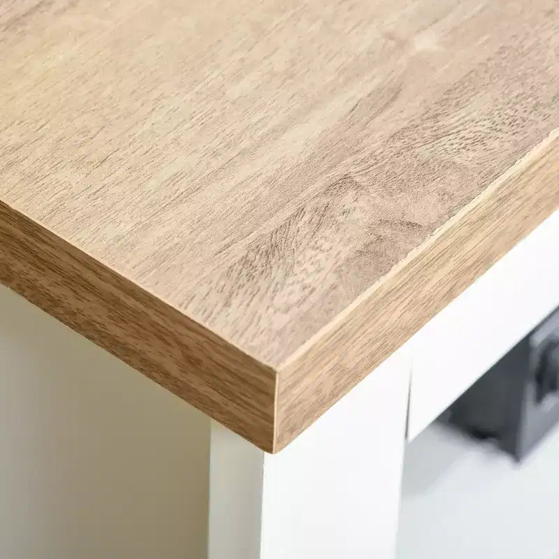 Meuble TV d'angle blanc avec tiroirs, convient jusqu'à 50", assemblage par 1 personne