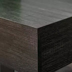 Table Basse Rectangulaire Marron avec Tiroir de Rangement, Piètement Luge en Métal, Places Assises pour 1