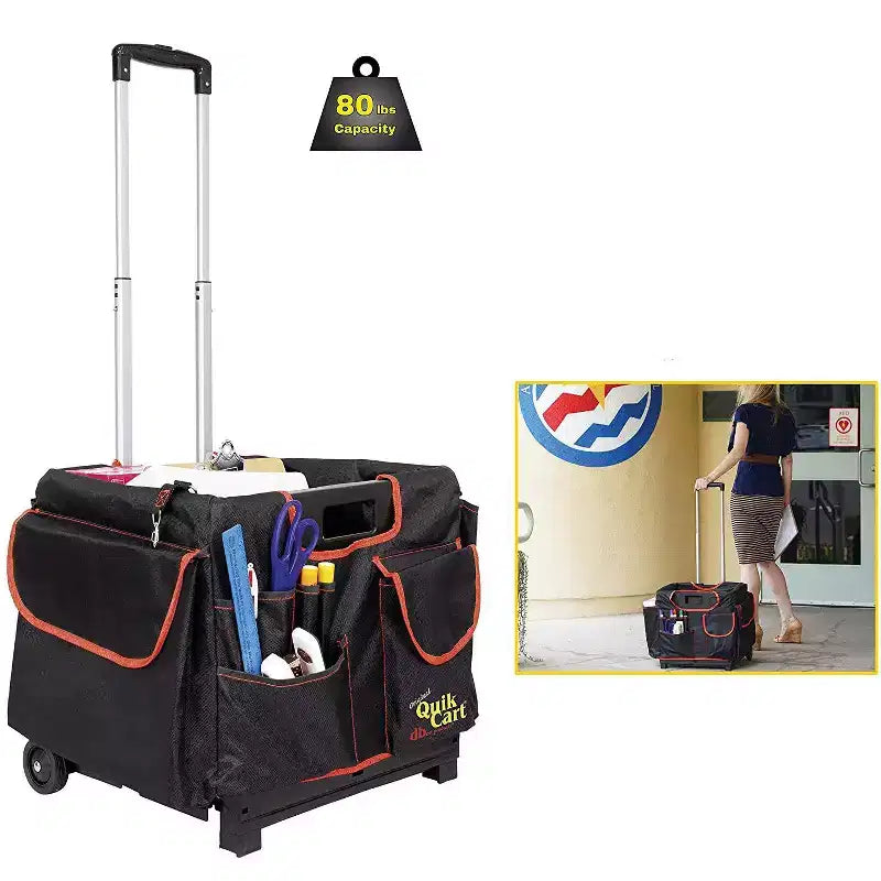 Chariot roulant noir/rouge avec organiseur de poche, pour 1 utilisateur