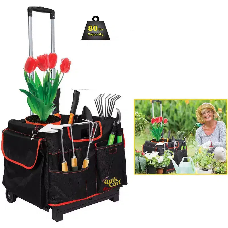 Chariot roulant noir/rouge avec organiseur de poche, pour 1 utilisateur