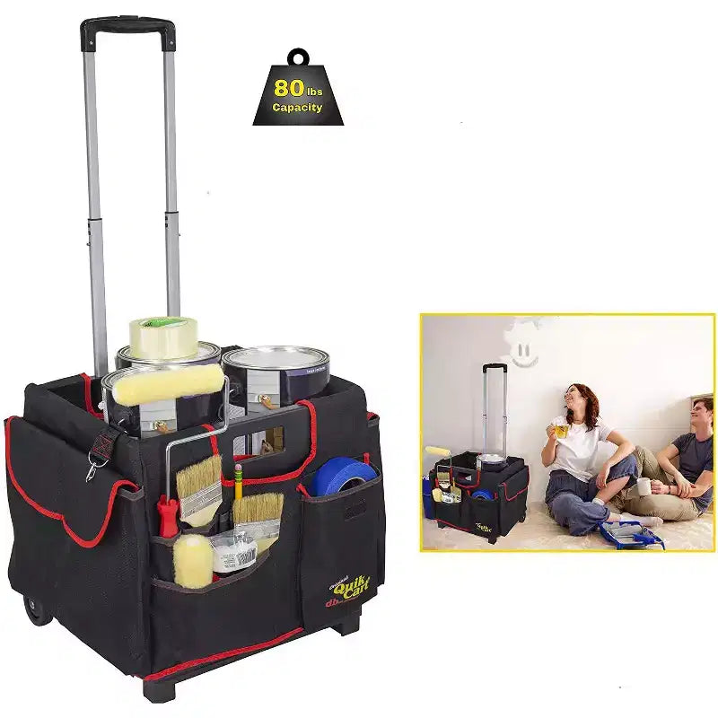Chariot roulant noir/rouge avec organiseur de poche, pour 1 utilisateur
