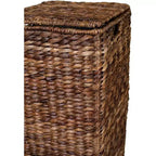 Panier à linge carré en abaca tressé main Espresso, 1 personne