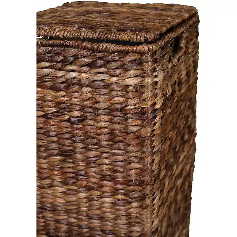 Panier à linge carré en abaca tressé main Espresso, 1 personne