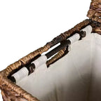 Panier à linge carré en abaca tressé main Espresso, 1 personne