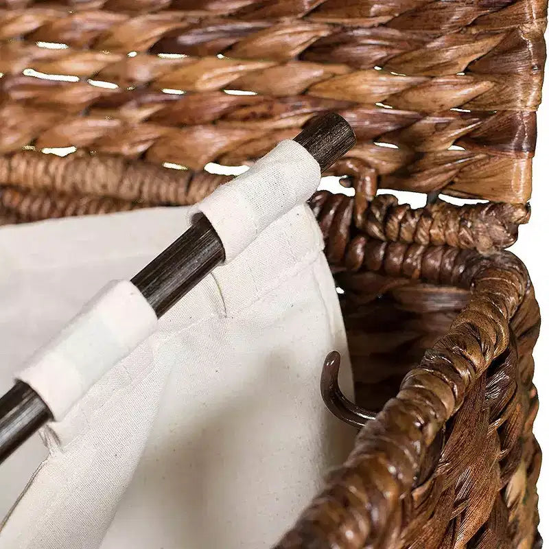 Panier à linge carré en abaca tressé main Espresso, 1 personne
