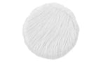Pouf rond en fausse fourrure blanche avec pieds en bois – 1 personne