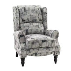 Asikli Contemporary Manual Modern Wingback Recliner with Rubber Wood Legs | Karat Home-Grey