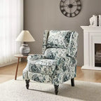 Fauteuil inclinable gris rembourré, à oreilles, manuel, 1 place