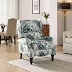 Fauteuil inclinable gris rembourré, à oreilles, manuel, 1 place