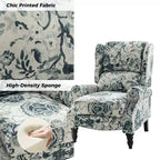 Fauteuil inclinable gris rembourré, à oreilles, manuel, 1 place
