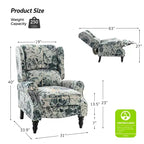 Fauteuil inclinable gris rembourré, à oreilles, manuel, 1 place