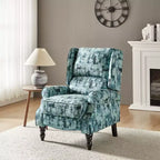 Fauteuil inclinable gris rembourré, à oreilles, manuel, 1 place