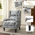 Fauteuil inclinable gris rembourré, à oreilles, manuel, 1 place
