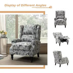 Fauteuil inclinable gris rembourré, à oreilles, manuel, 1 place